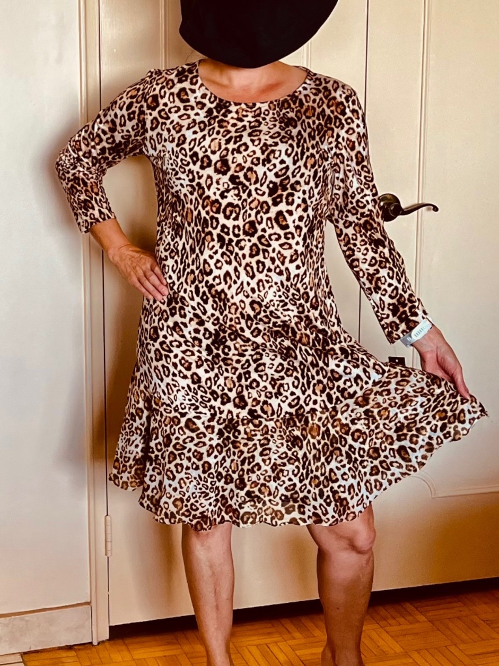 Tiana B. Leopard Print Ruffle Hem Dress - Size 14 (NWT). :Brand new with tags